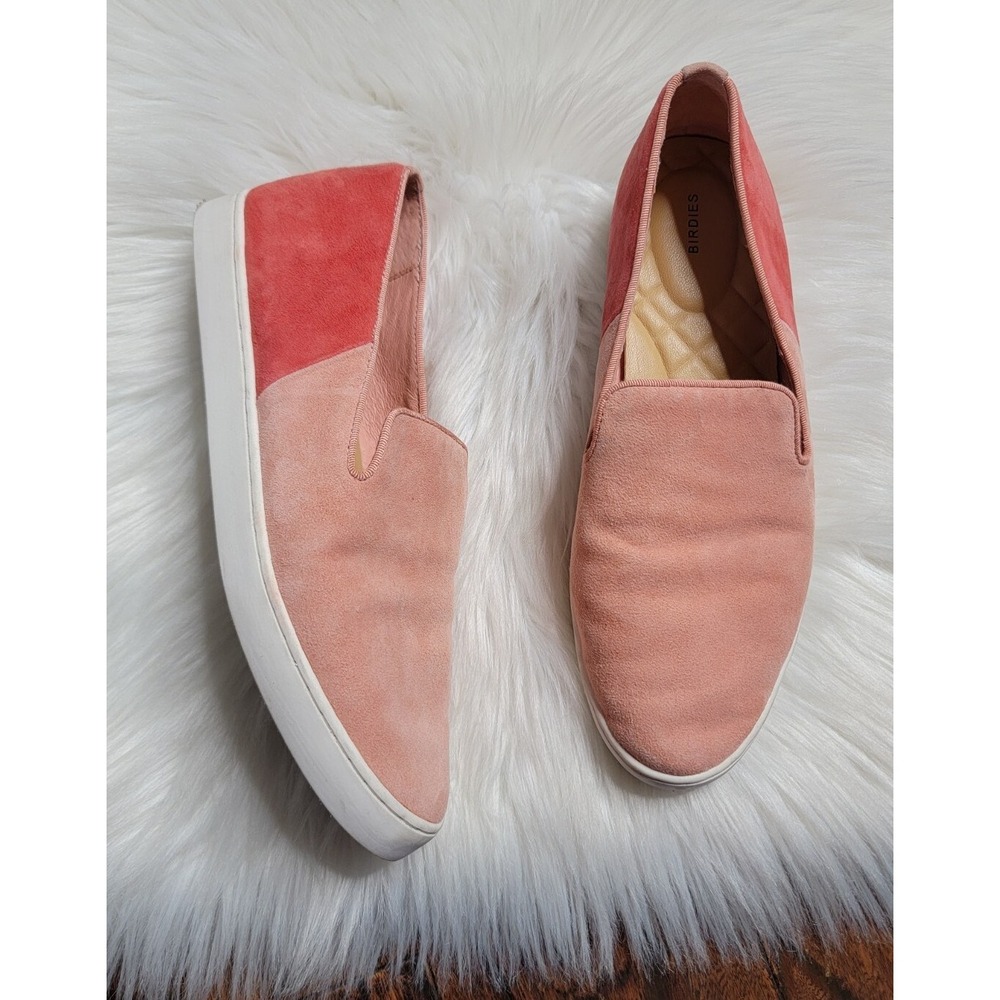 Birdies The Swift Suede Slip On Sneakers Women's Size 8.5 Two Tone Pink